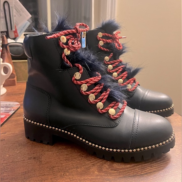 Cecelia New York navy blue boots with the fur!  Excellent condition! - Picture 6 of 9